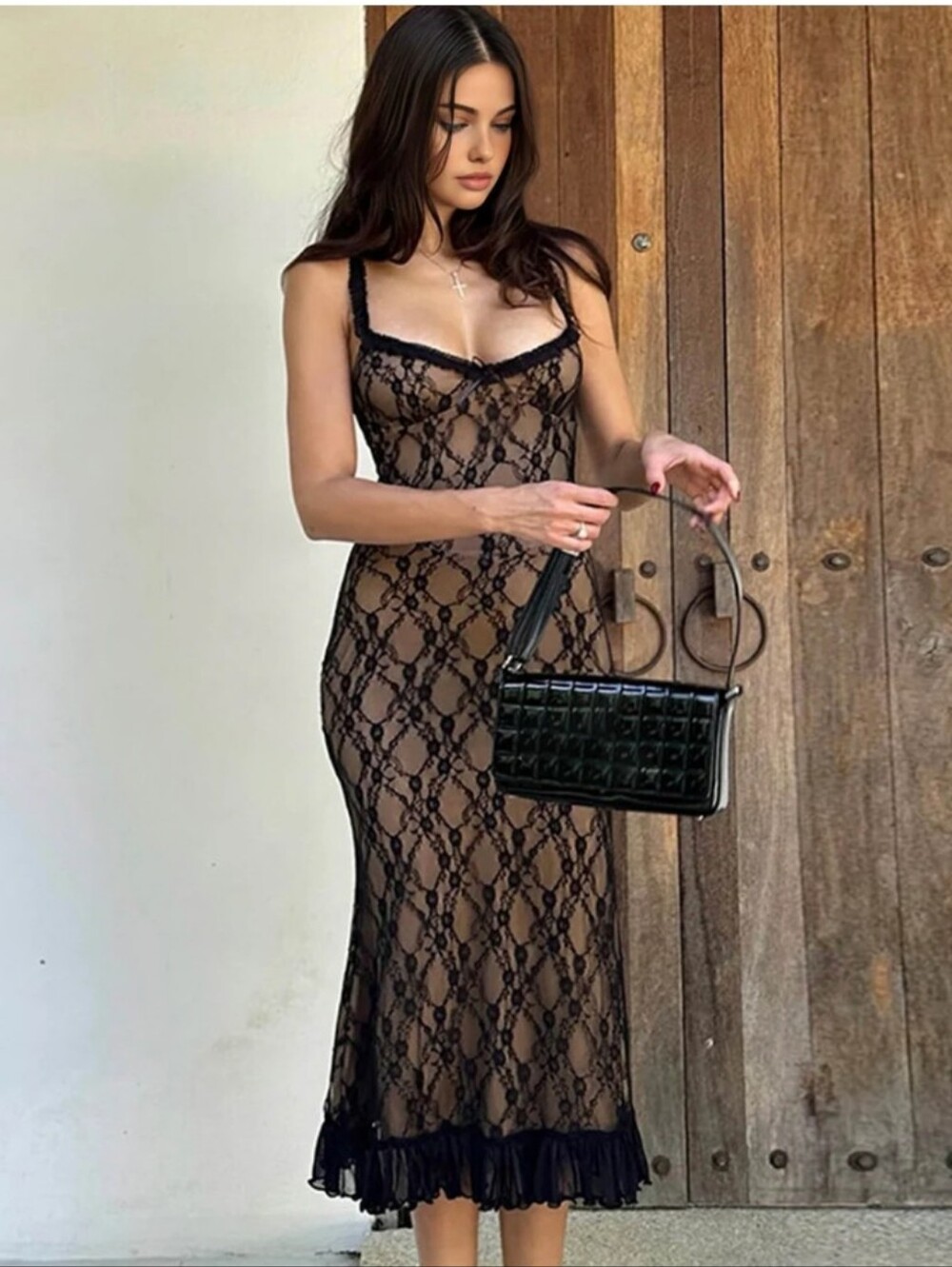 Lace Cami Midi Dress